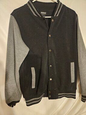 Criminal Damage Black and Grey Varsity Jacket